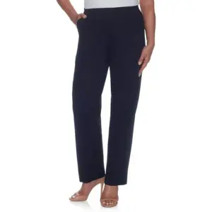 Alfred Dunner Women's Size Plus-size women's Soft Twill Mid-Rise Fit Straight Leg Regular Length Casual Trousers